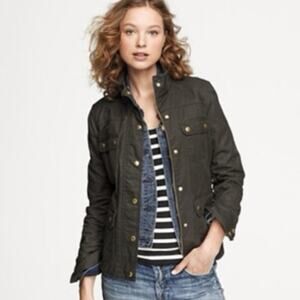 Vintage J Crew Coat Downtown Field Jacket Boyfriend Olive Green Women's Size XS